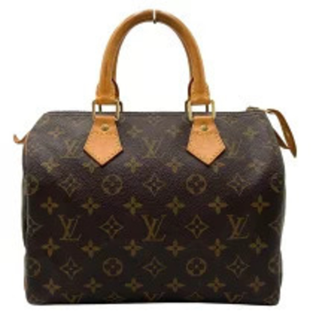Louis Vuitton Speedy Brown Monogram Canvas Leather Boston Bag